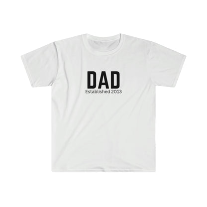 Dad T-shirt Established 2013 Cotton Tee