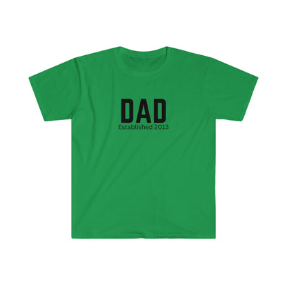 Dad T-shirt Established 2013 Cotton Tee