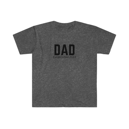 Dad T-shirt Established 2013 Cotton Tee