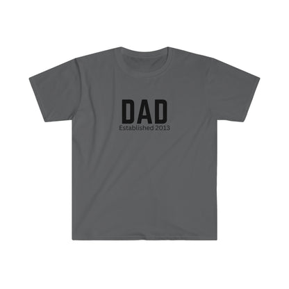 Dad T-shirt Established 2013 Cotton Tee