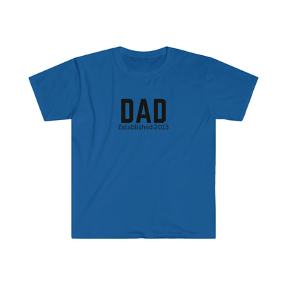 Dad T-shirt Established 2013 Cotton Tee