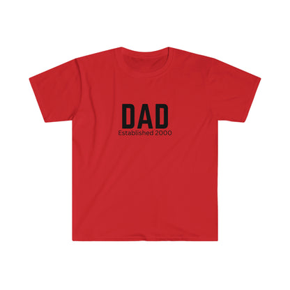 Dad T-shirt Established 2000 Cotton Tee