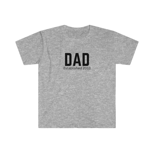 Dad T-shirt Established 2013 Cotton Tee