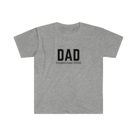 Dad T-shirt Established 2000 Cotton Tee